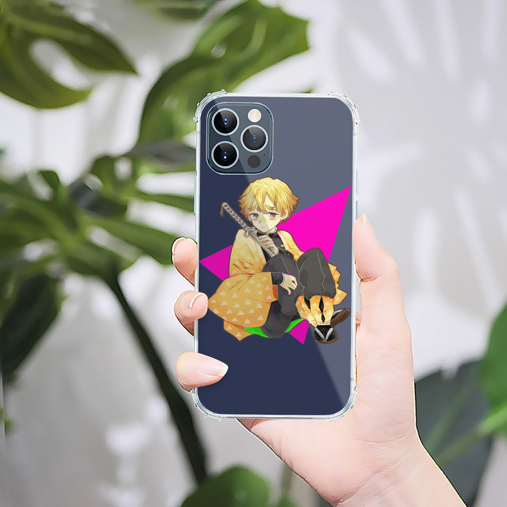 （画像用） 鬼滅の刃（きめつのやいば）我妻 善逸／あがつま ぜんいつ Agatsuma Zenitsu 【iPhone 12シリーズ対応】透明スマホケース（クリアソフトケース）